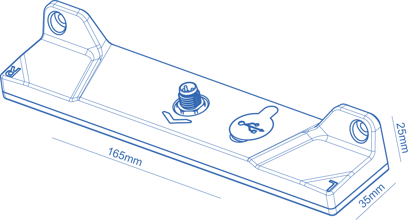 MTS160 magnetic guide sensor wireframe