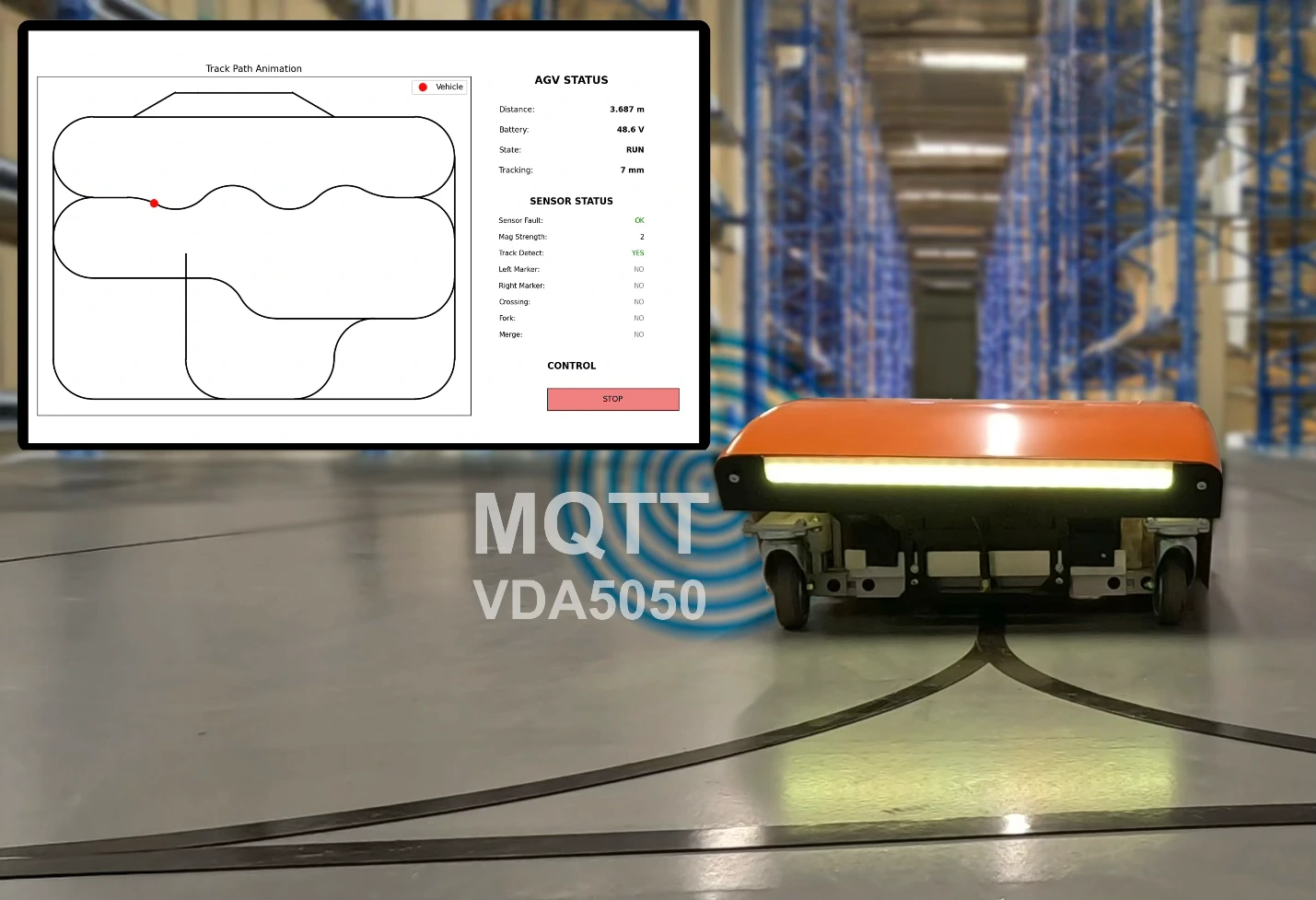 Cost-Optimized Magnetic-Guided AGV Using the Naviq MTS160 Sensor and the EQSP32 IoT Controller